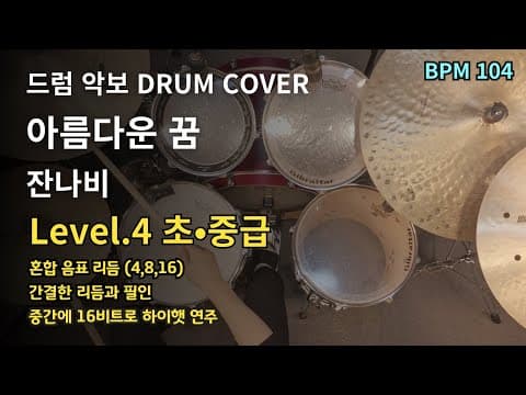 아름다운 꿈 - 잔나비 드럼 악보